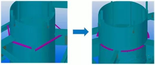 梁間角鋼支撐優化為鋼柱外環板